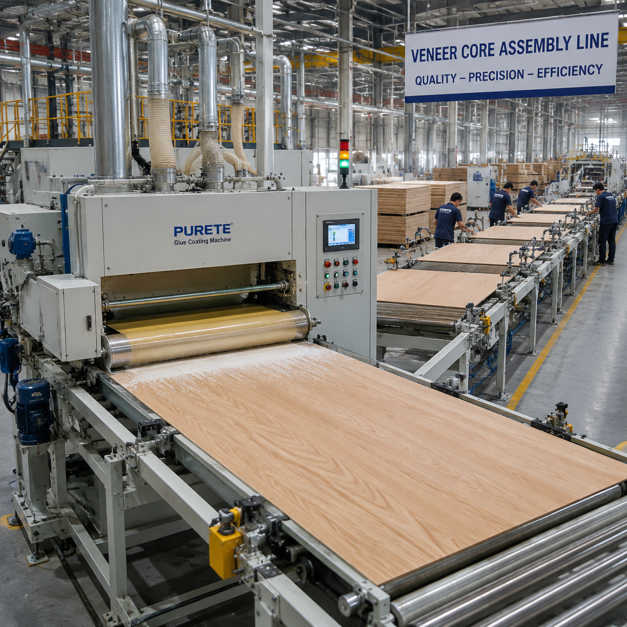Veneer core composition and glue coating
