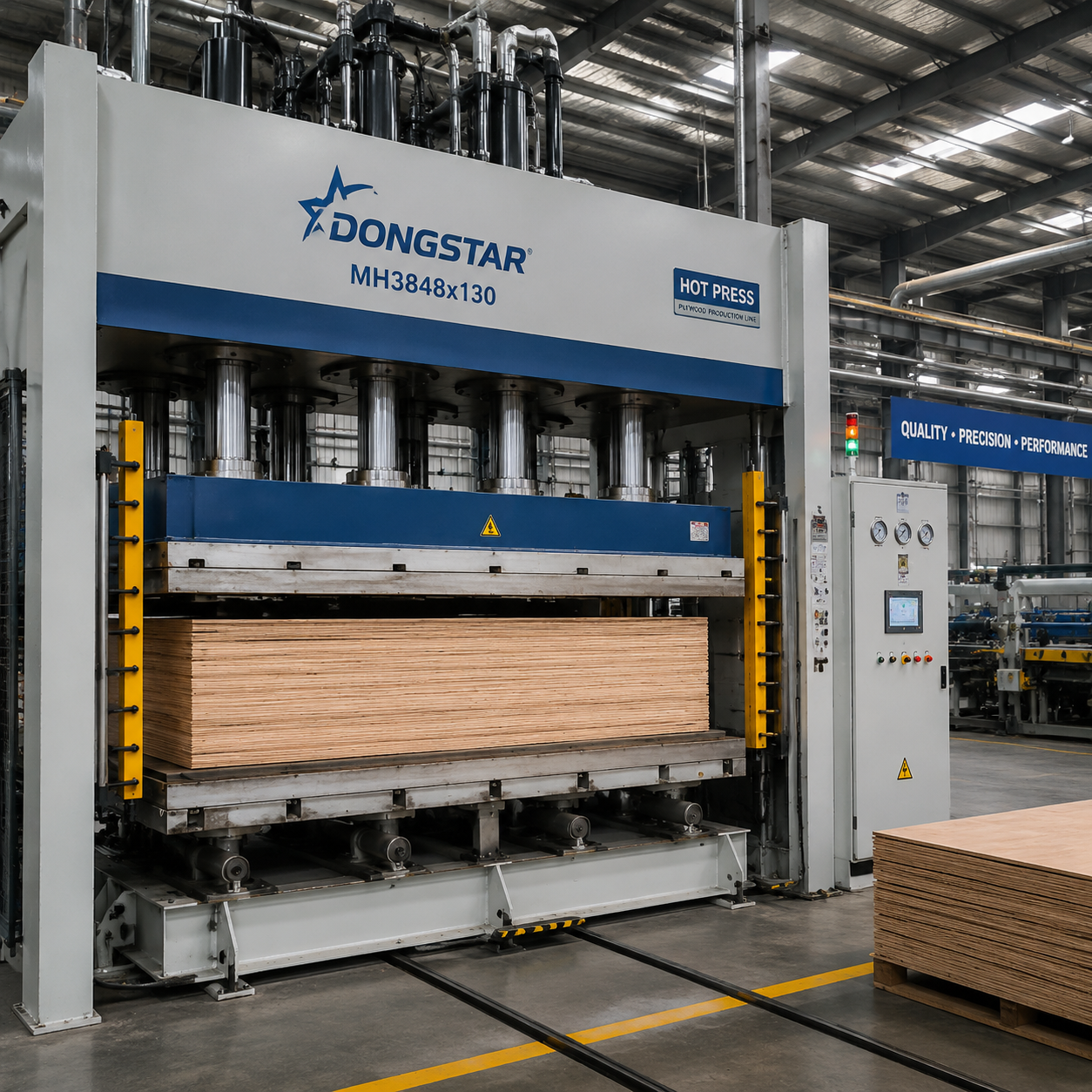 Plywood hot press machine line